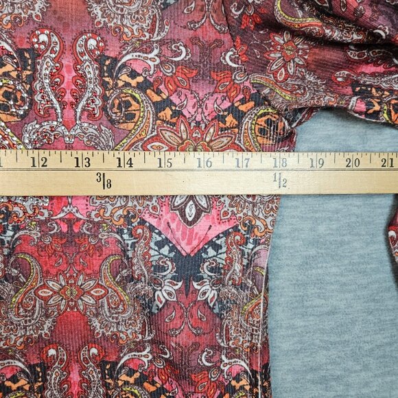 Jane Ashley Women's V-neck 3/4 Sleeve Boho Top Size M - Picture 4 of 7